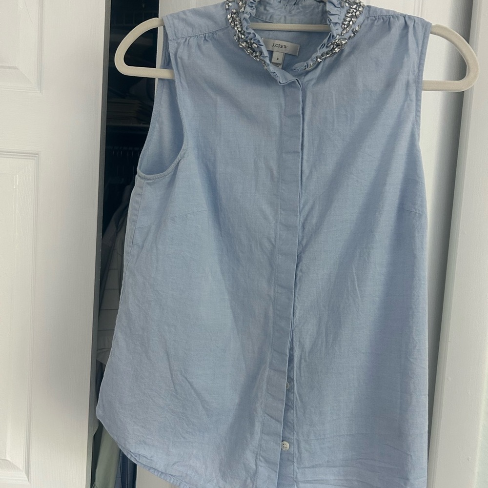 JCrew sleeveless light blue blouse size6